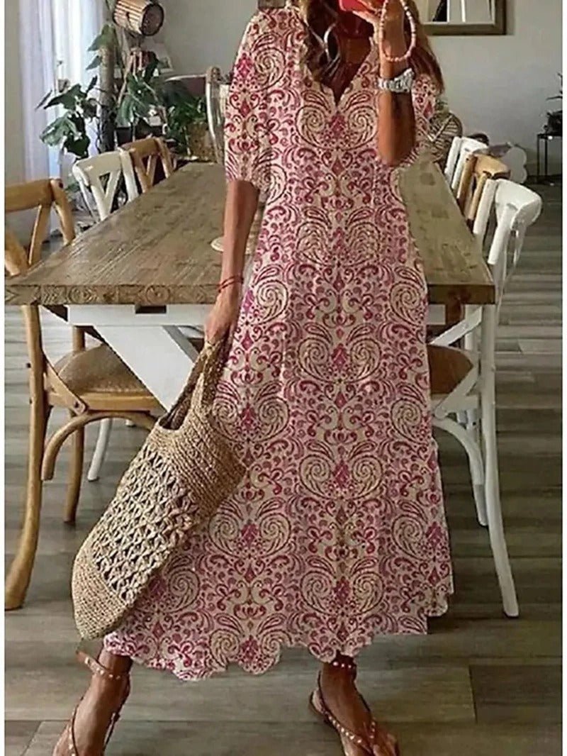Eleen | Figursmigrende boho maxikjole