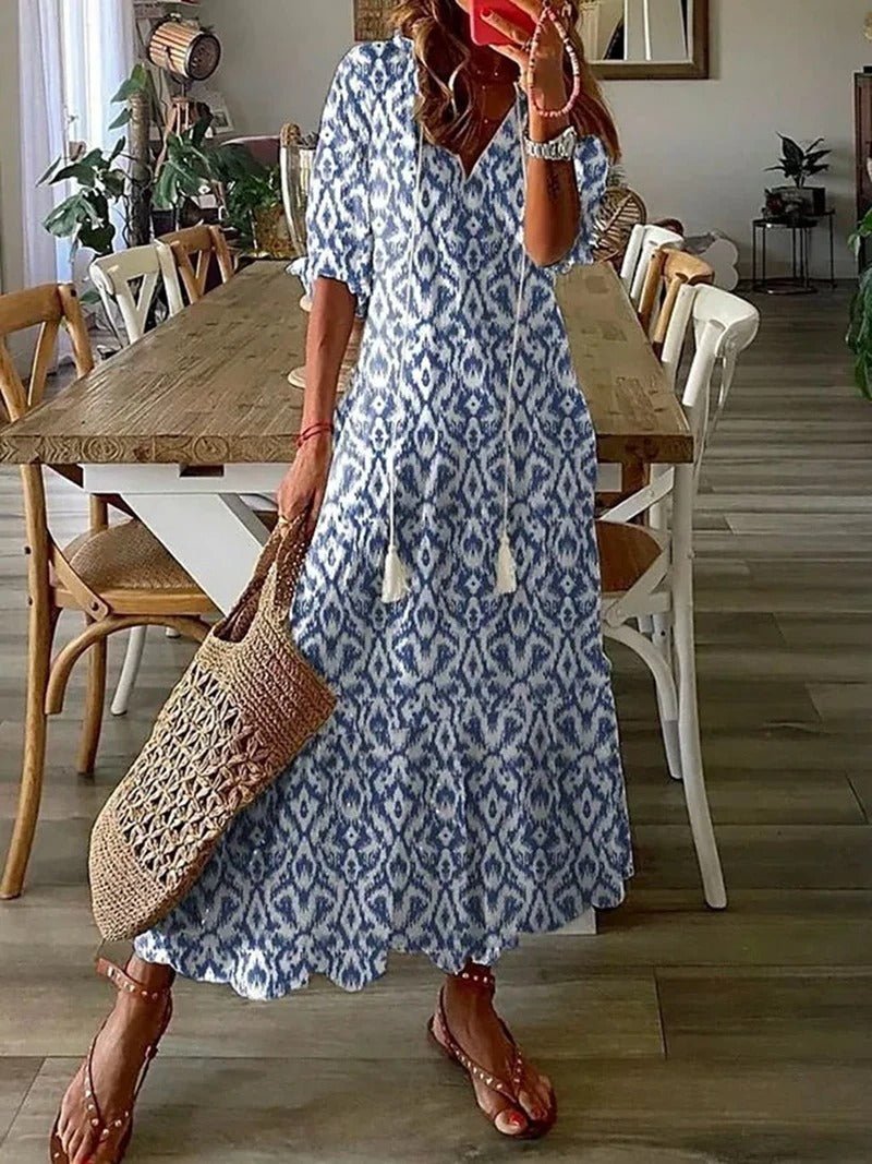 Eleen | Figursmigrende boho maxikjole