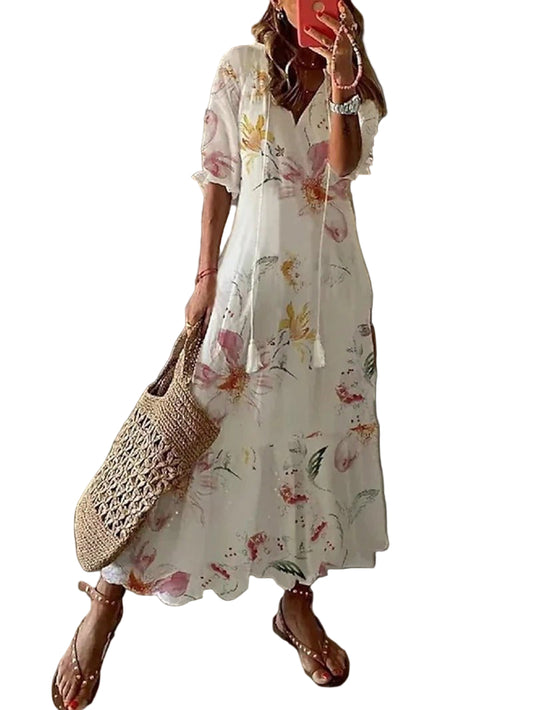 Eleen | Figursmigrende boho maxikjole