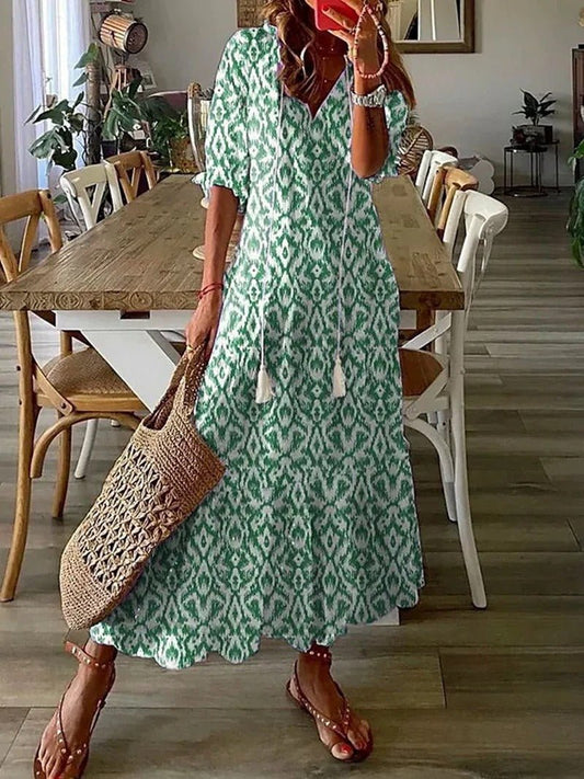 Eleen | Figursmigrende boho maxikjole