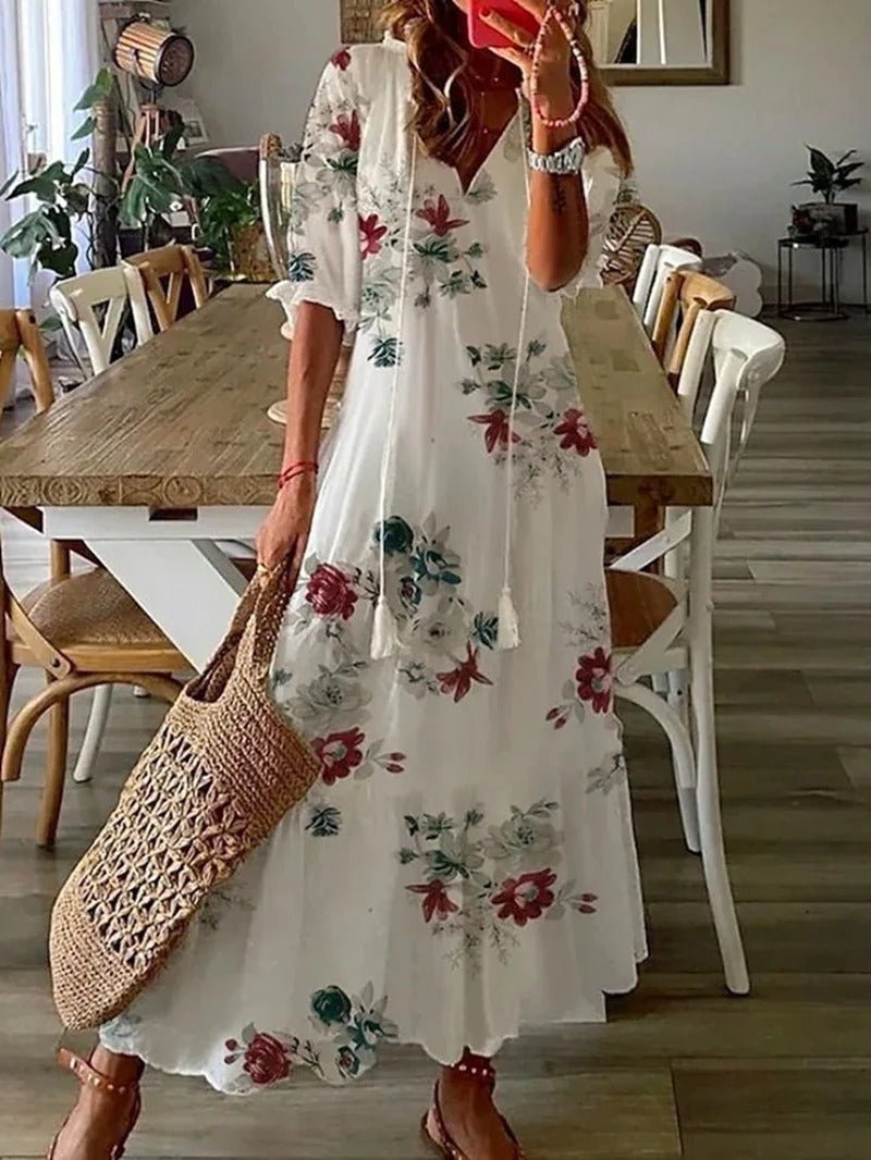 Eleen | Figursmigrende boho maxikjole